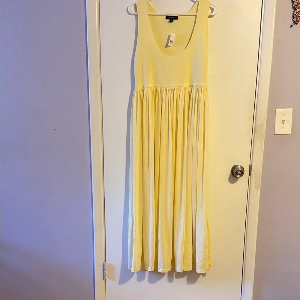 Ann Taylor Midi Dress with Yellow Knit Top
